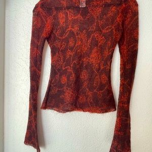 Free People Small Sweater, red/orange design